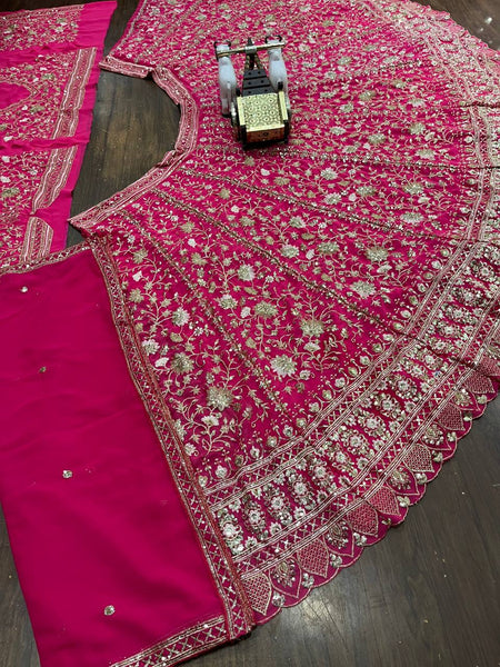 Pink Georgette Lehenga Choli For Women