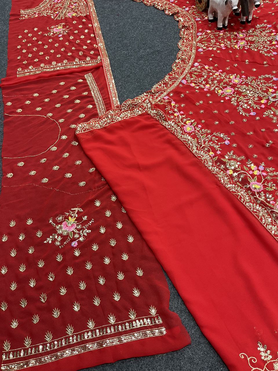 Latest Red Color Georgette Sequence Work Lehenga Choli
