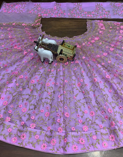 Pink Color Designer Net Lehenga choli For Women