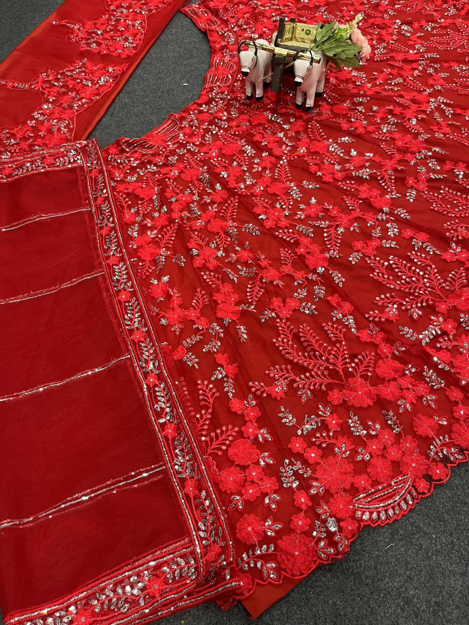 Ville Fashion Red Lehenga