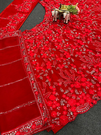 Ville Fashion Red Lehenga