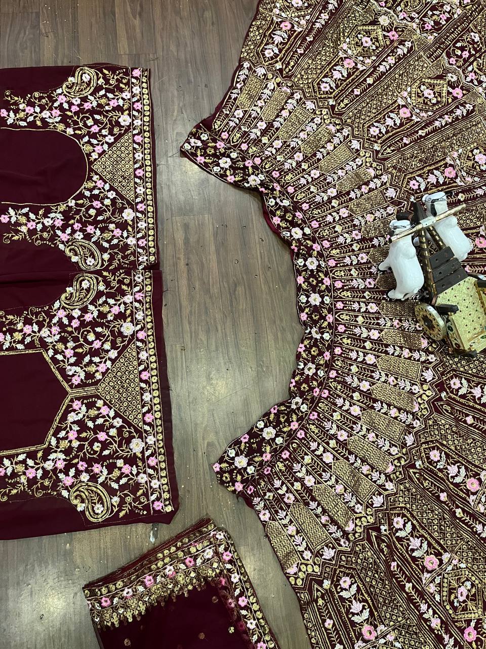 Maroon georgette Lehenga For Women