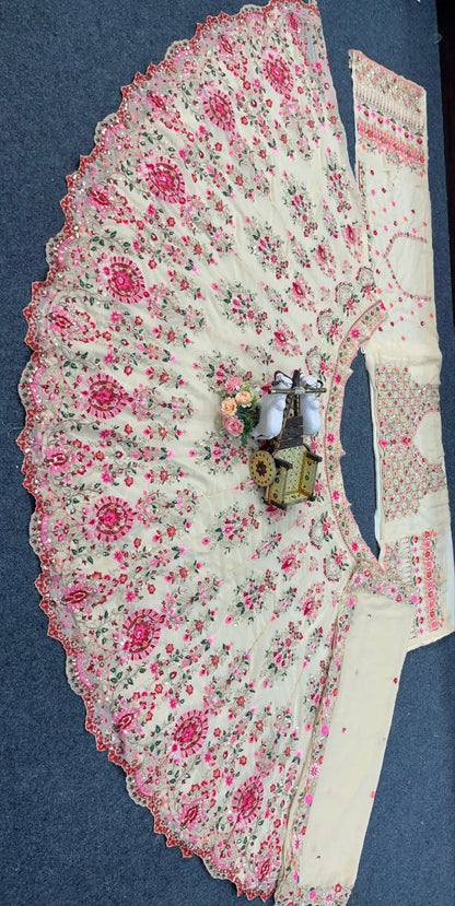 Peach Color Georgette Lehenga For Women
