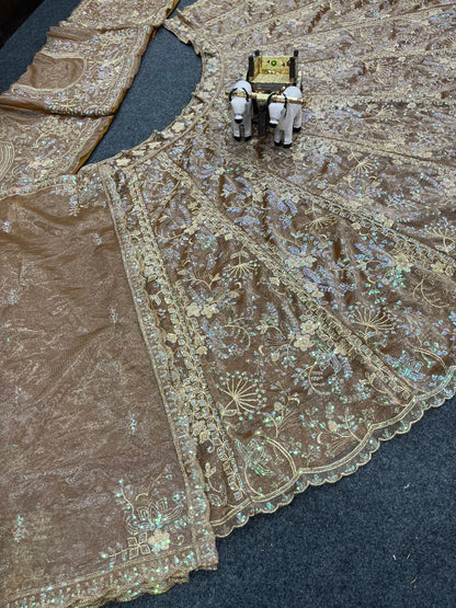 Ville Fashion Brown Lehenga Choli For Women