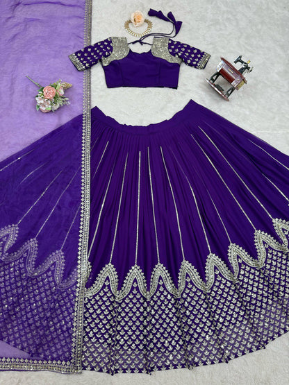 Royal Blue Wedding Wear Lehenga Choli