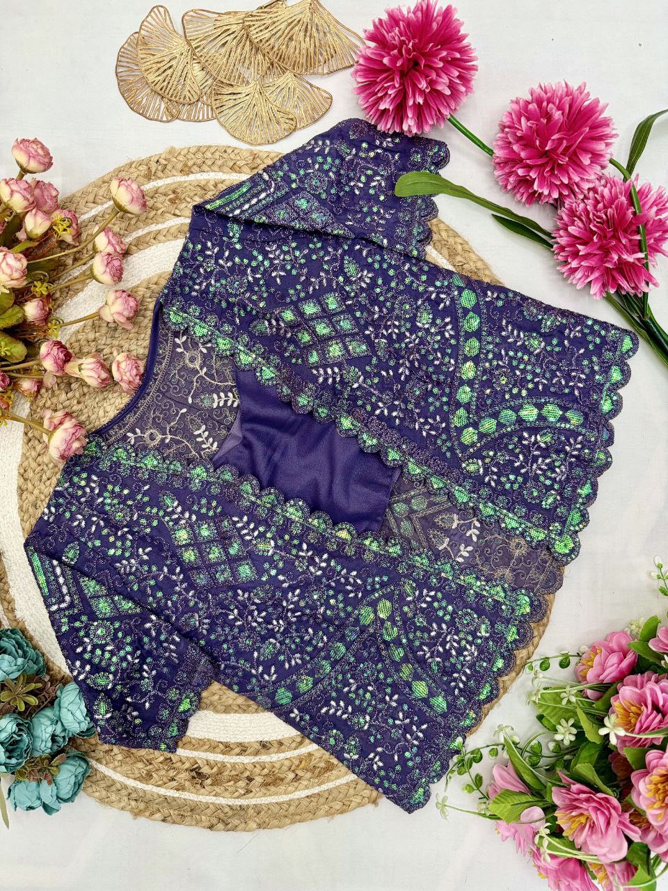 Latest Ready to wear Georgette Sequence Work Saree Jacket