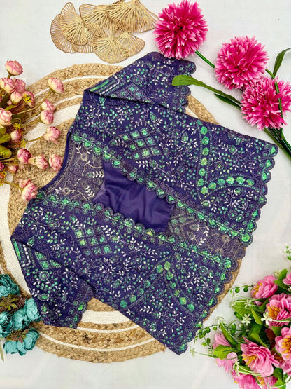 Latest Ready to wear Georgette Sequence Work Saree Jacket