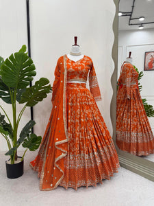 Latest Jacquard Sequence Work Lehenga Choli