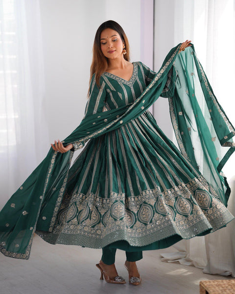 Designer Georgette Sequence Gown Set