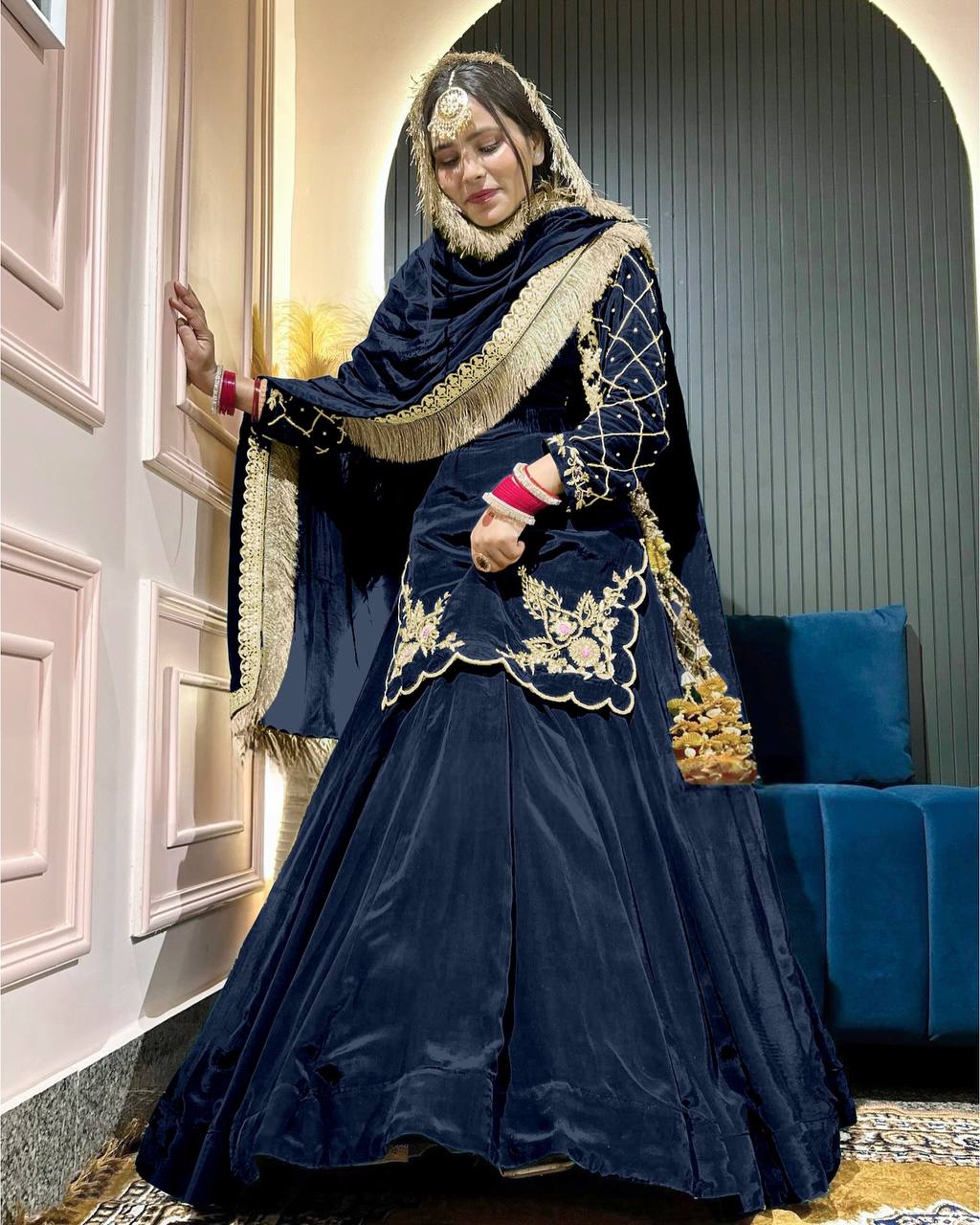 Latest Crape Silk Sequence Work Lehenga Choli
