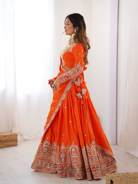 Wedding Wear Crape Silk Sequence Lehenga Choli