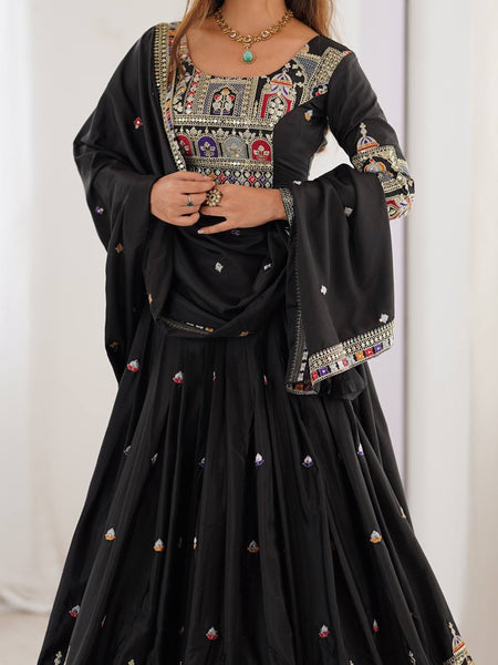 Wedding Wear Crape Silk Sequence Lehenga Choli