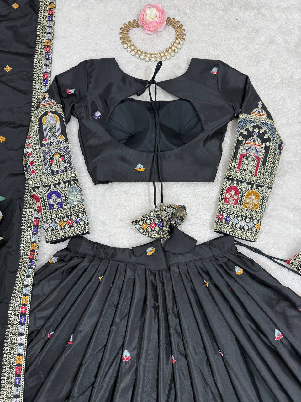 Wedding Wear Crape Silk Sequence Lehenga Choli