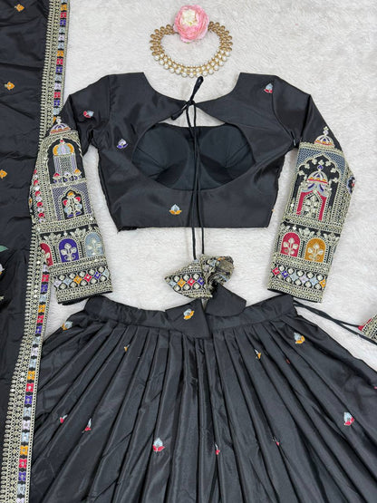 Wedding Wear Crape Silk Sequence Lehenga Choli