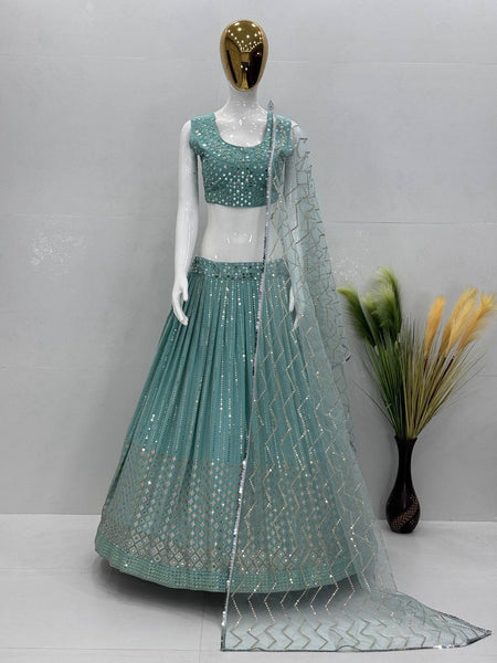 Latest Georgette Sequence Real Mirror Work Lehenga Choli