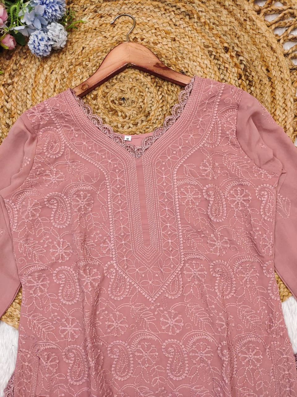 Party Wear Georgette Chikankari Embroidery Suit
