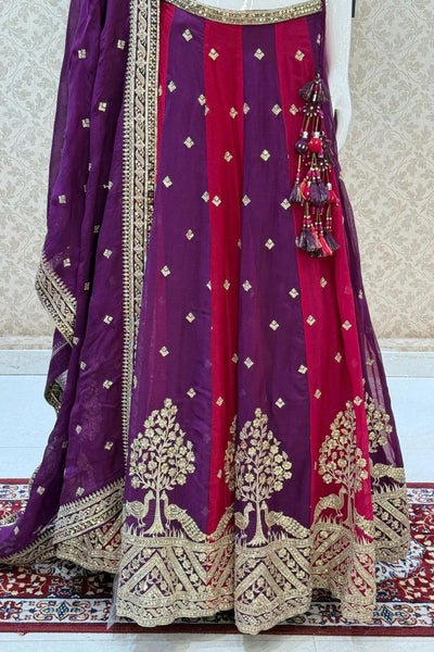 Wine Color Georgette Sequence Work Lehenga Choli