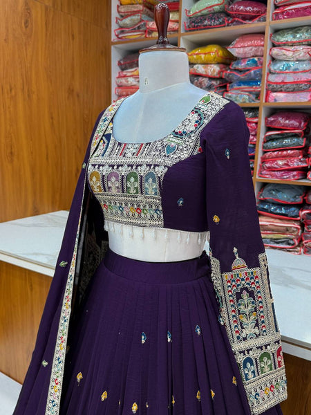 Latest Vichitra Silk Full Stitched Lehenga Choli