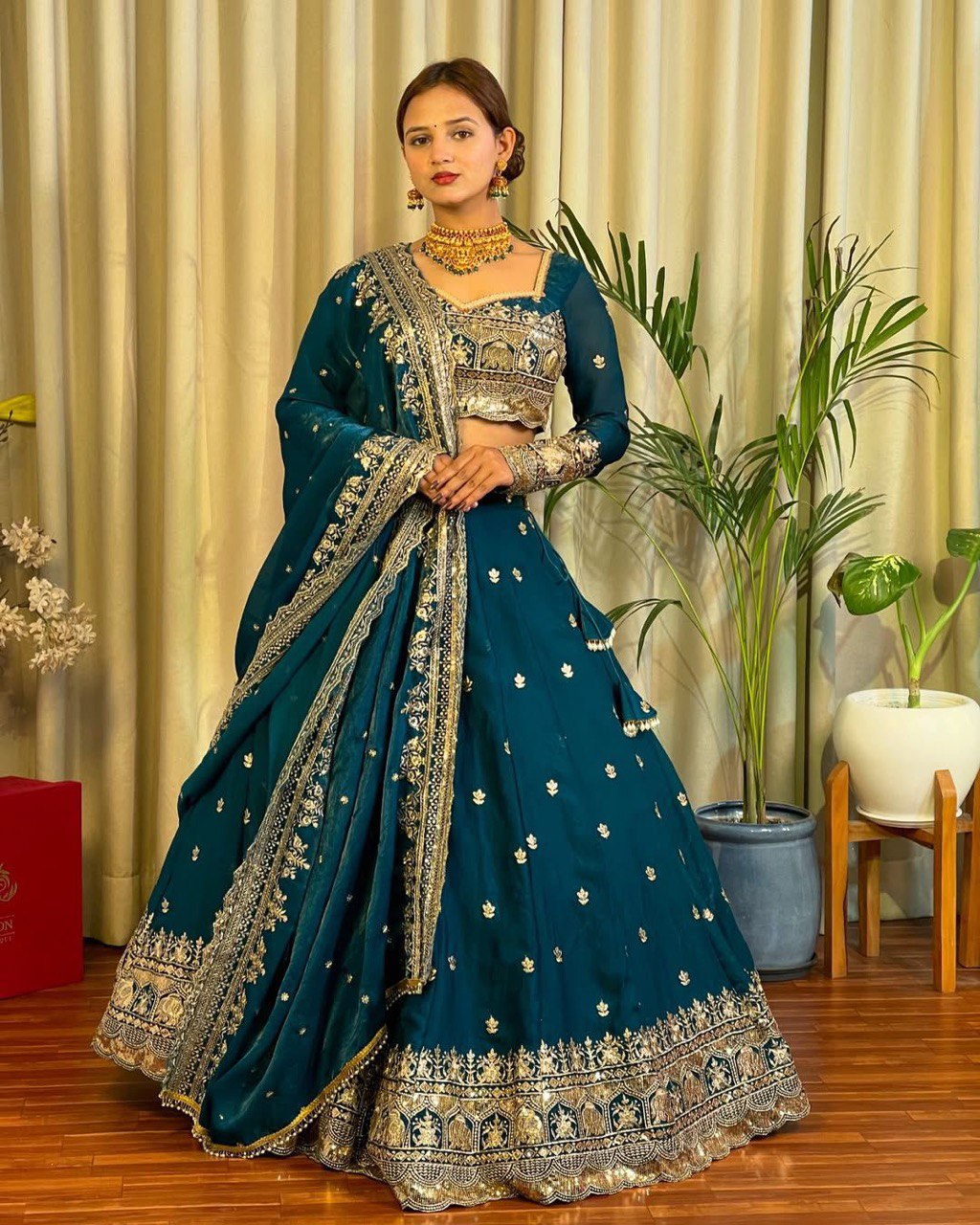 Wedding Wear Blue Color Lehenga Choli