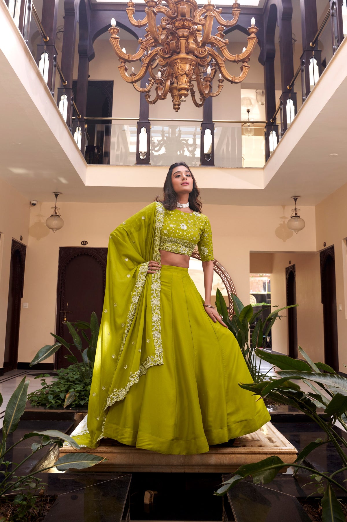 Wedding Wear Green Georgette Lehenga Choli