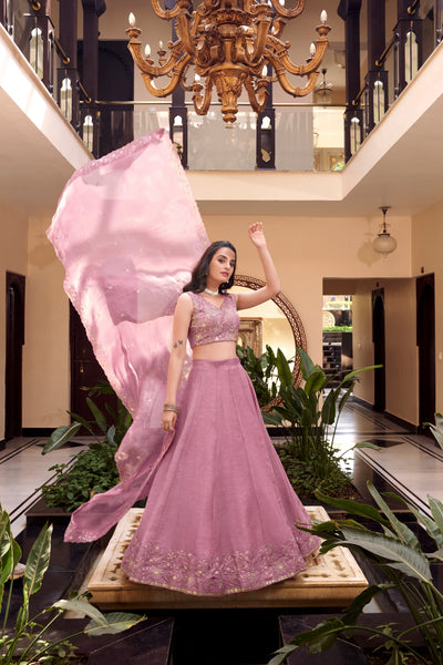 Pink Color New Crush Embroidery Lehenga Choli