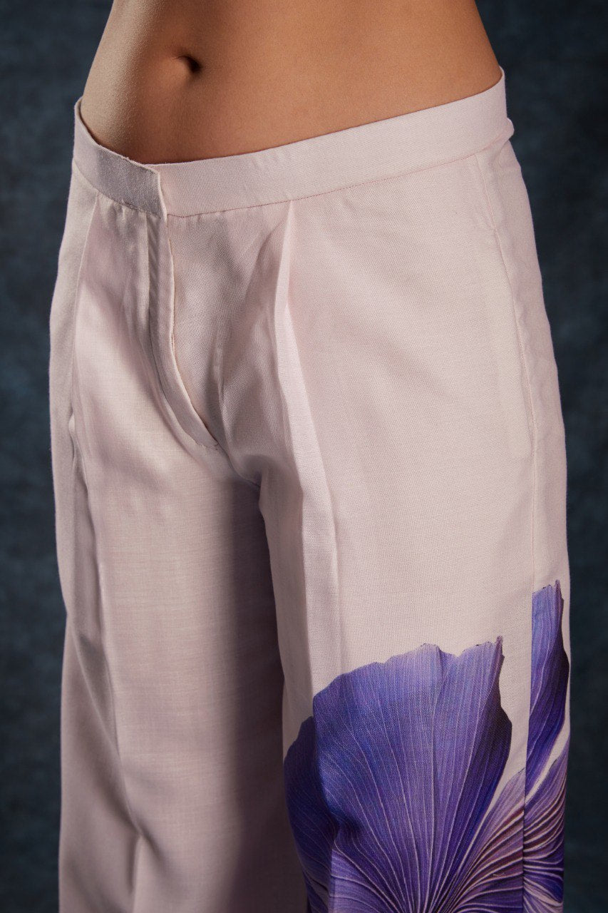 Light Pink Color Printed Linen Co-Ord Set  