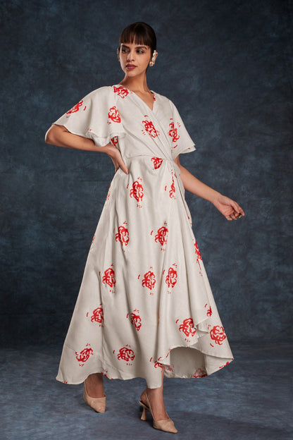 Off White Color Linen Printed Co-Ord Set