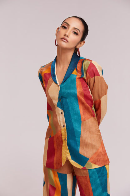 Multi Color Crape Printed Co-Ord Set