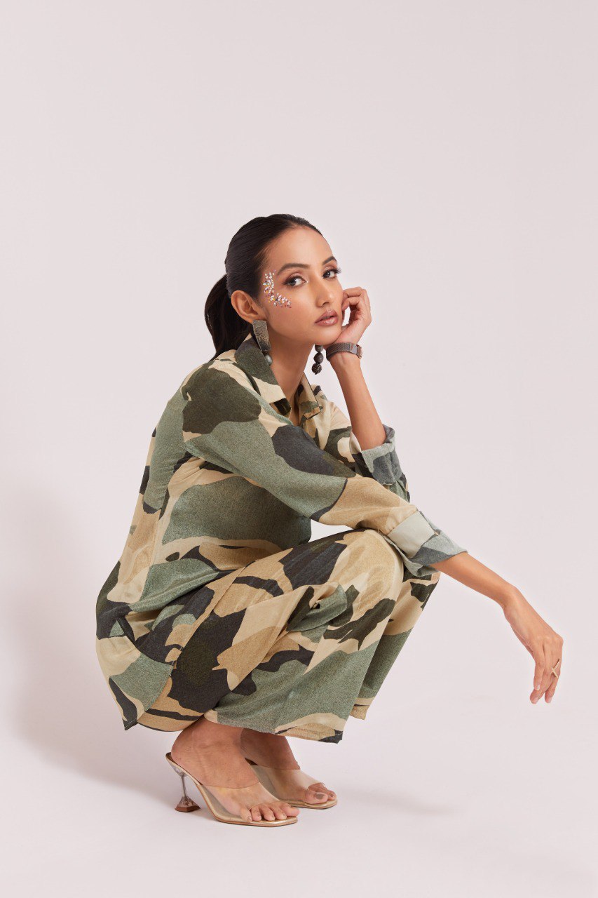 Multi Color Crape Printed Co-Ord Set