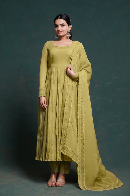 Latest Organza Lace Work Salwar Suit