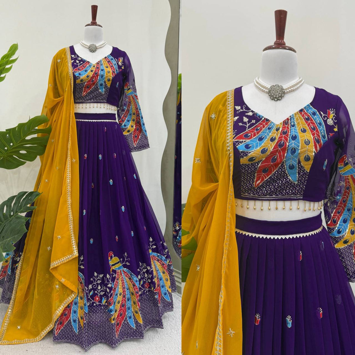 Lastest Georgette Sequence Work Lehenge Choli