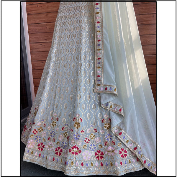 White Color Georgette Sequence Lehenga Choli