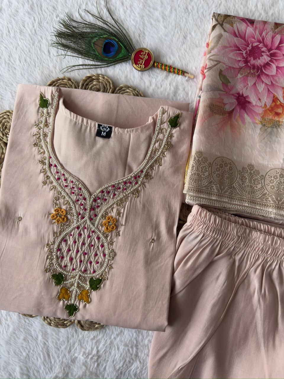 Roman Silk Hand Work Salwar Suit
