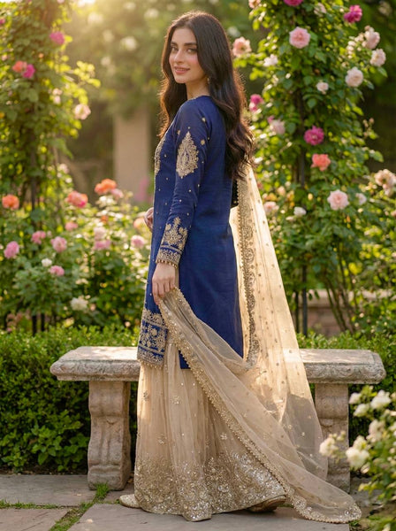 Silk Embroidery Sharara Suit