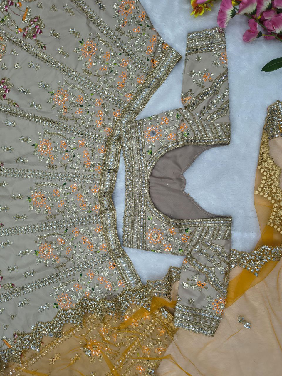 French Crepe Silk Lehenga Choli set