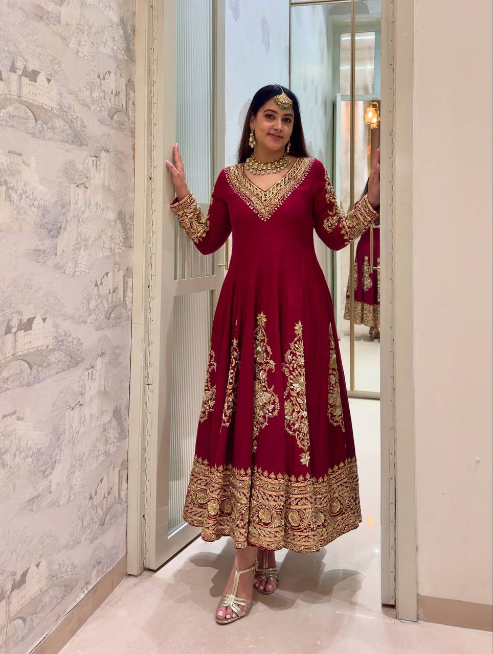 Exquisite Anarkali Suit Set – Faux Georgette with Sequence Embroidery