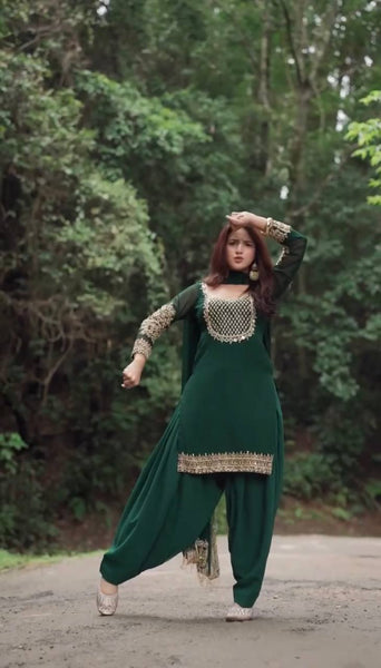 Premium Faux Georgette Patiyala Suit Set