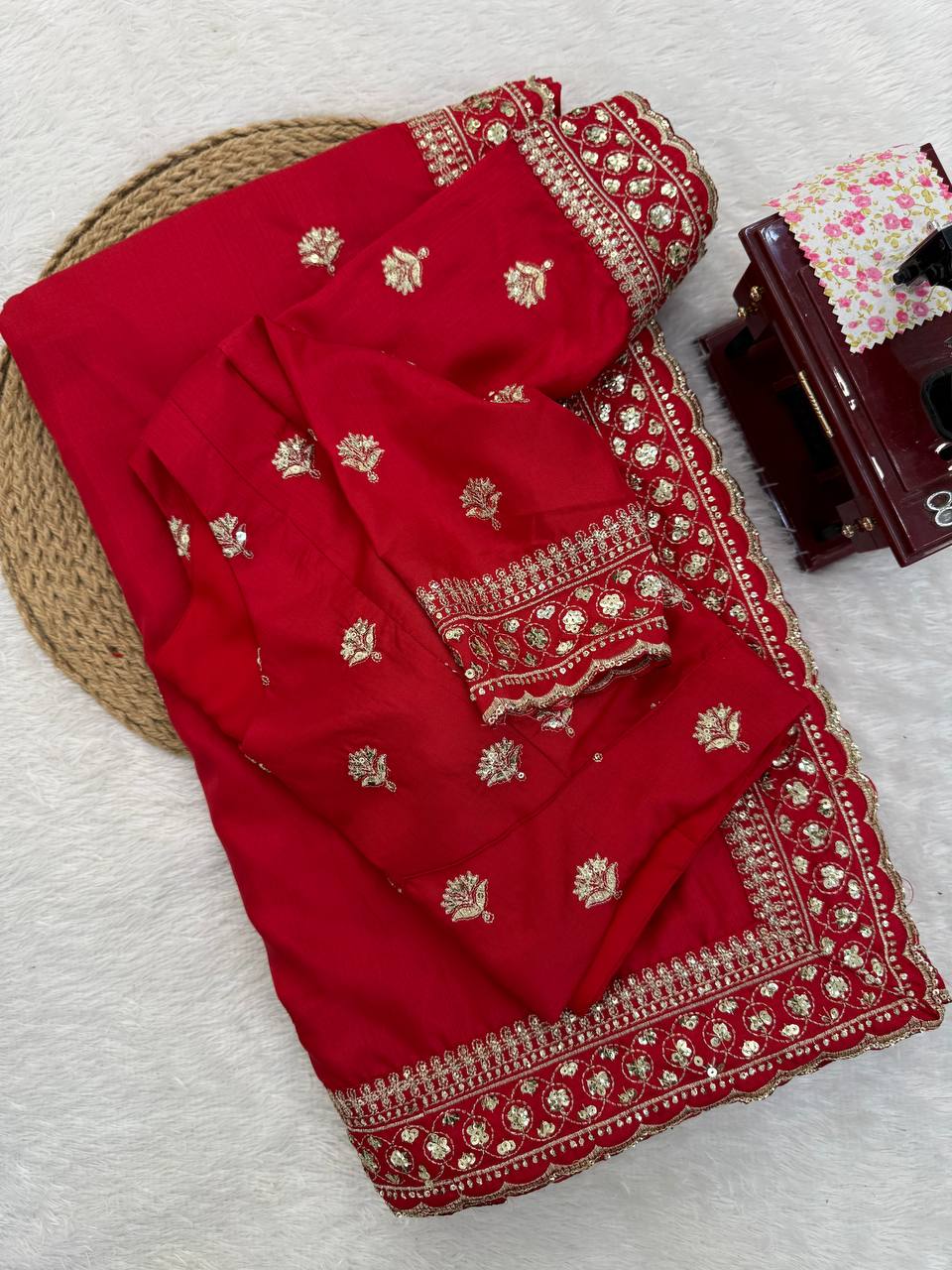 Jalpari Silk Saree with Intricate Sequence Embroidery