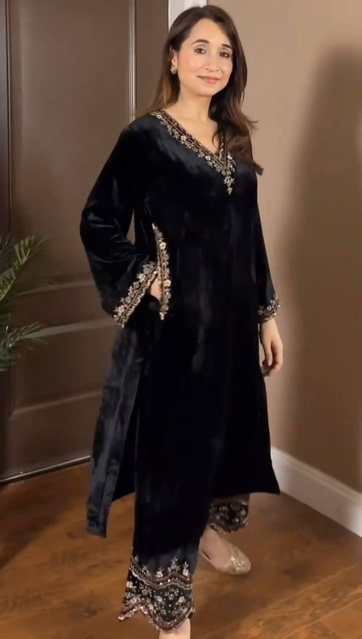 Premium Viscose Velvet Co-Ord Set