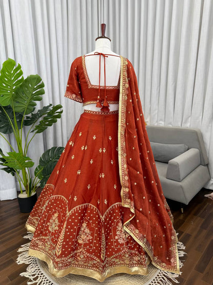 Exquisite Krishma Silk Lehenga Choli Set with Intricate Sequence Work