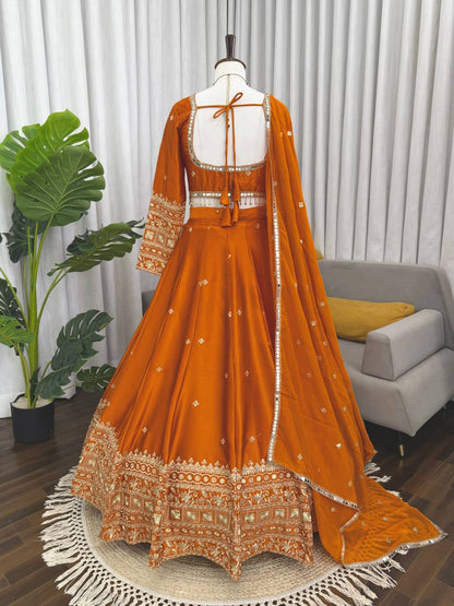 Exquisite Japan Satin Lehenga Choli with Sequence Embroidery