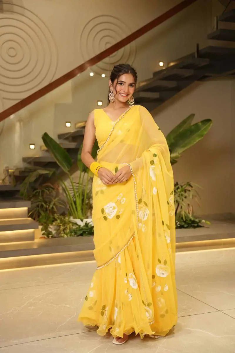 Lehenga Saree | Soft Georgette with Digital Floral Print