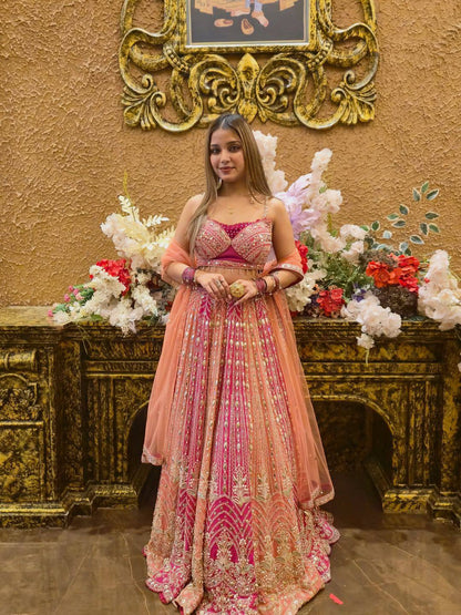 Exquisite Fox Georgette Lehenga Choli with Real Mirror Coding Work