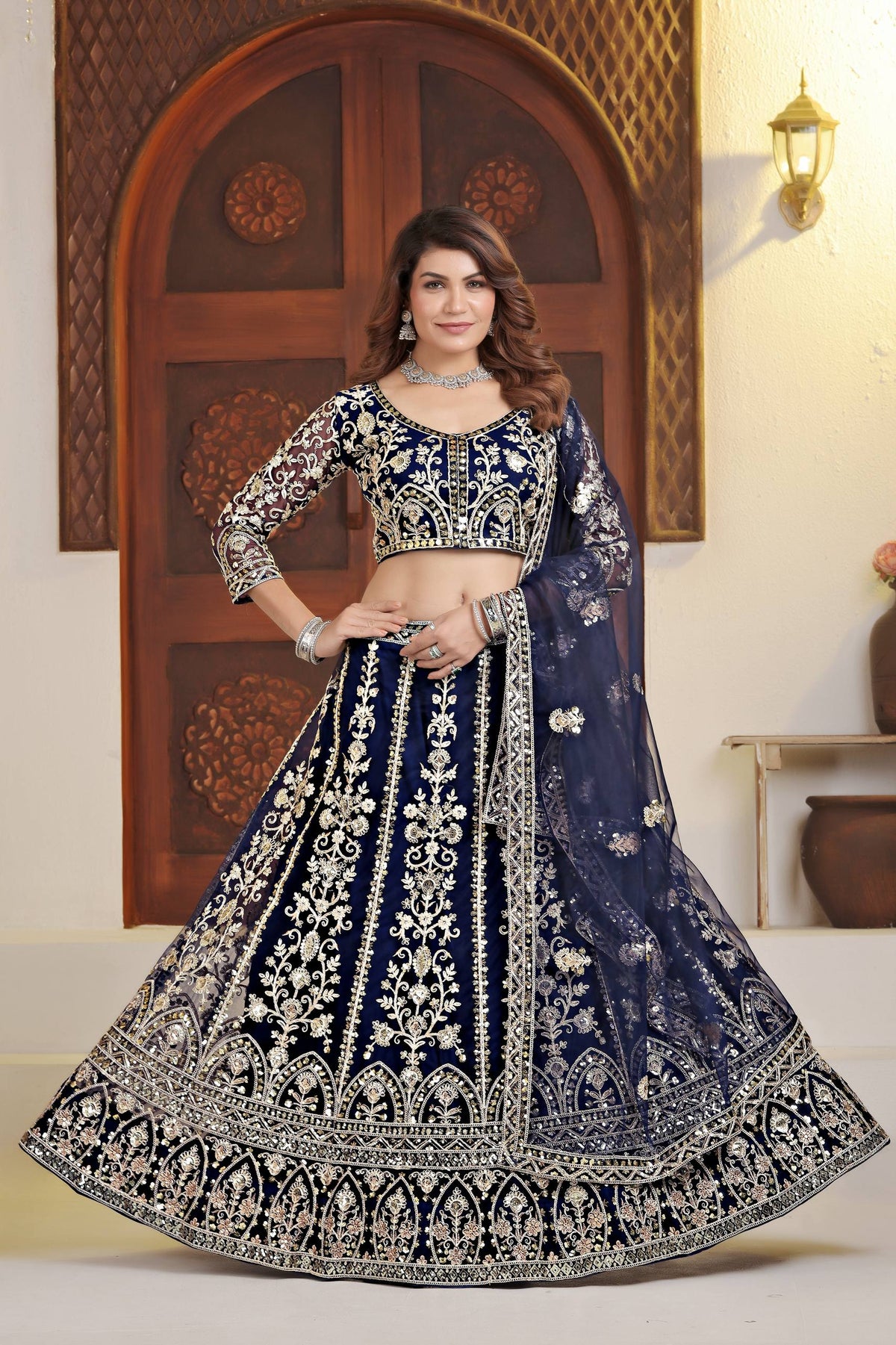 Elegant Butterfly Net Lehenga Choli with Sequins Codding Embroidery