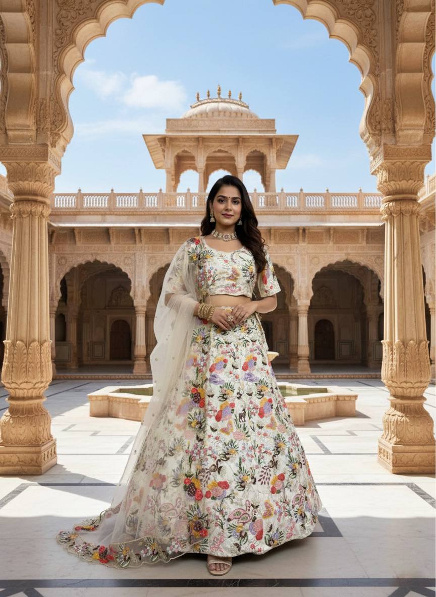 Premium Masti Silk Embroidery Lehenga Choli with Sequins Work