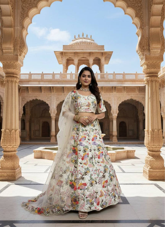 Premium Masti Silk Embroidery Lehenga Choli with Sequins Work