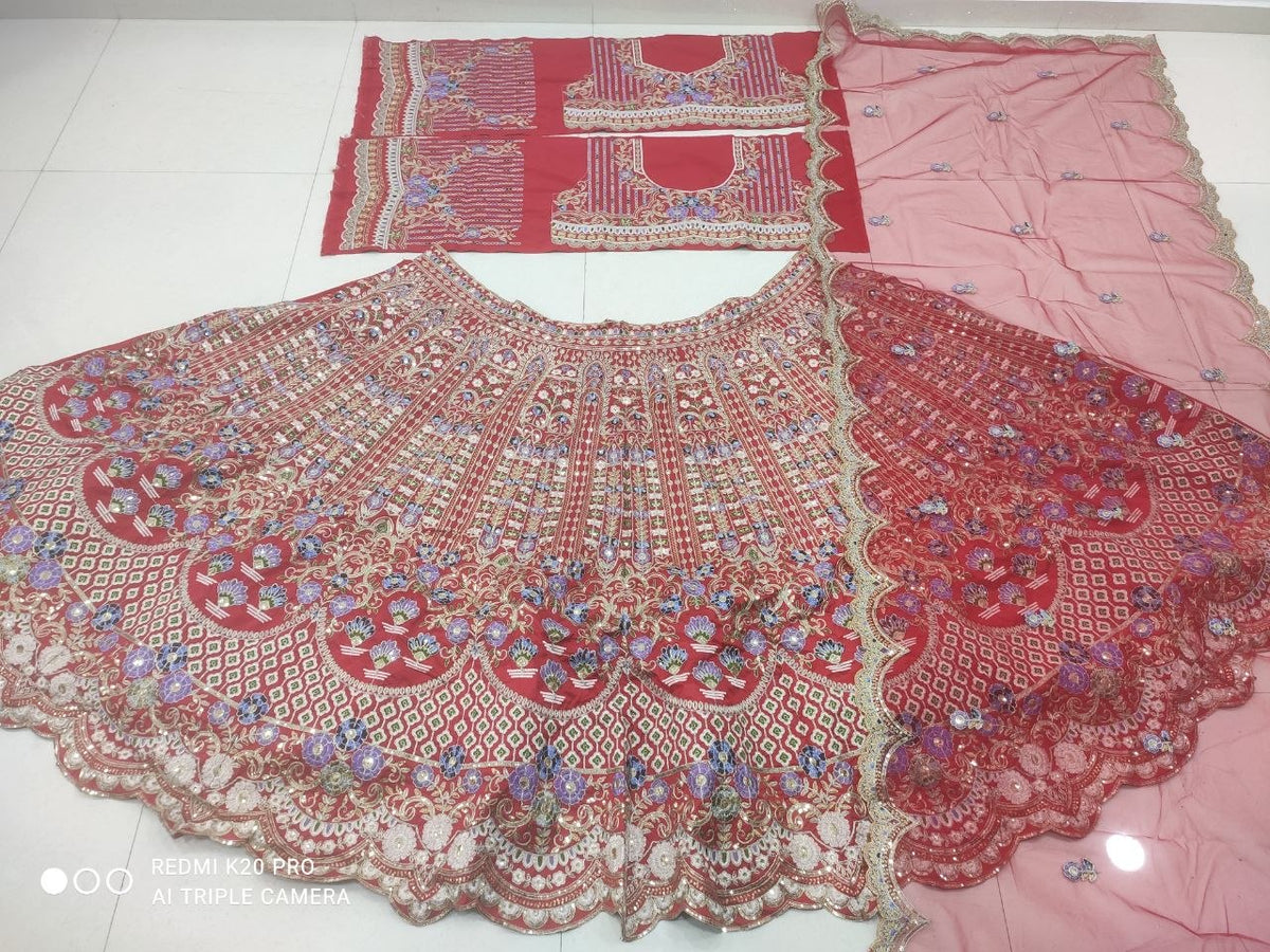 Designer Mono Satin Silk Lehenga Choli with Coding Sequins Cut-Work