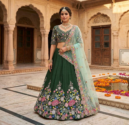 Premium Super Satin Silk Embroidery Lehenga Choli Set