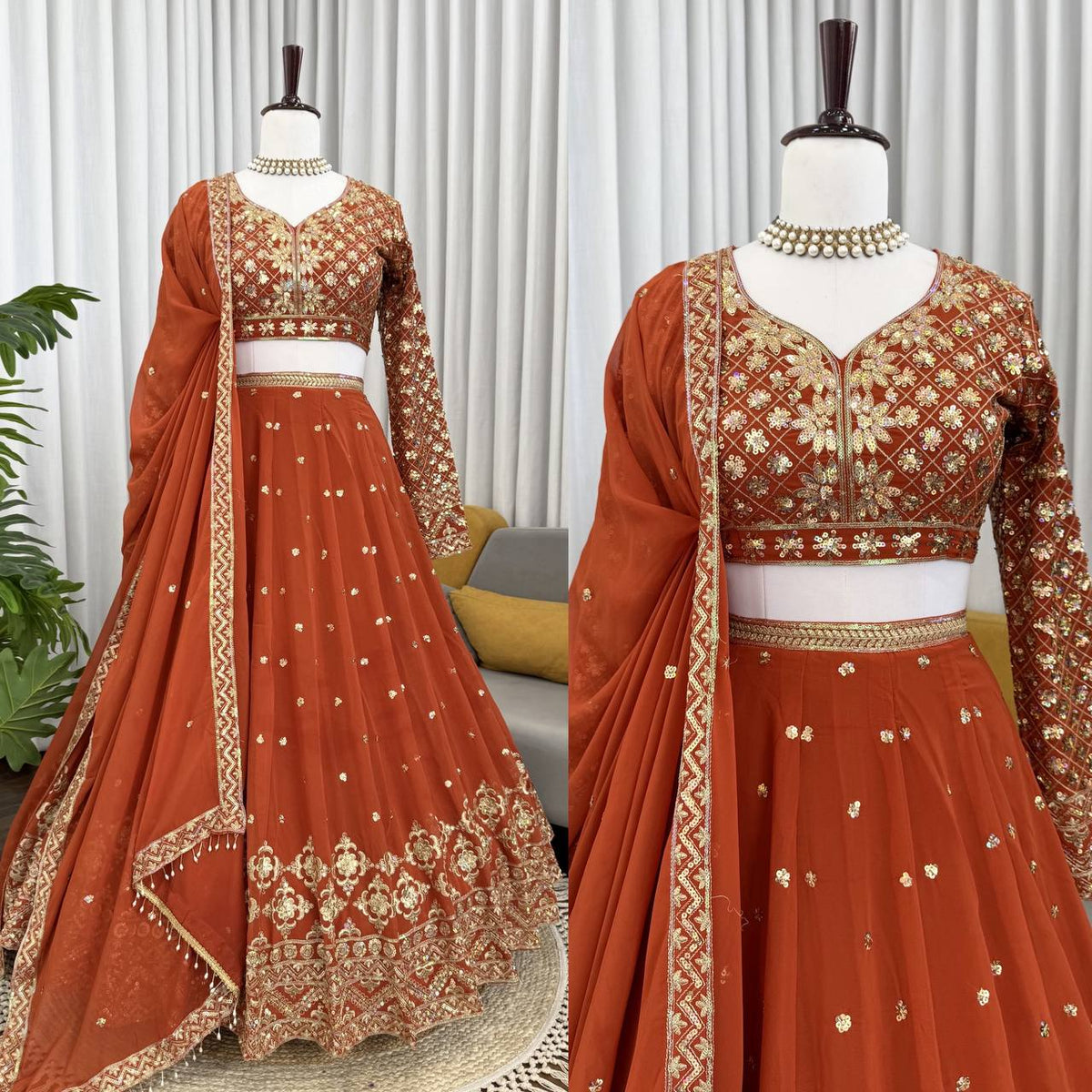 Premium Foux Georgette Lehenga Choli with Intricate Embroidery