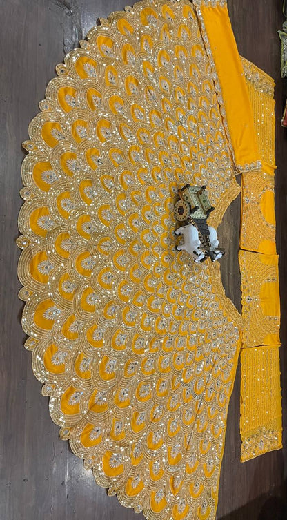 Exquisite Faux Georgette Lehenga Choli with Real Mirror Sequins Work